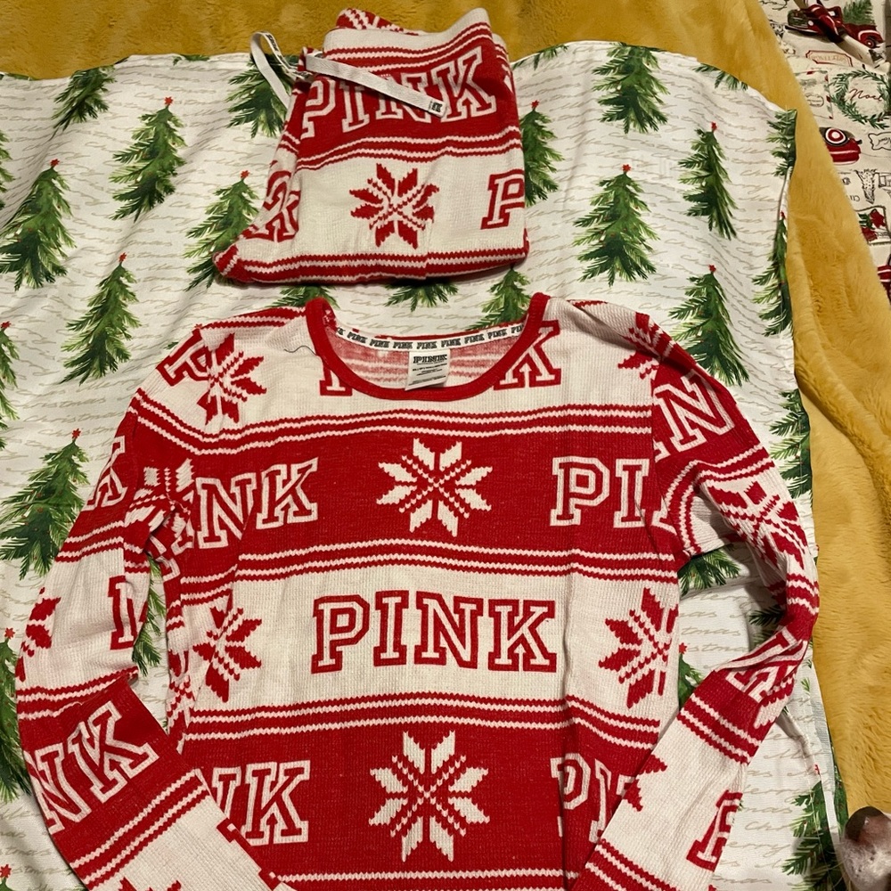Vs Pink christmas pajamas set xs size